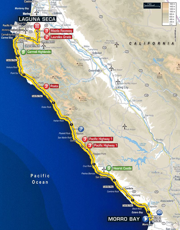 Tour of California stage 4 map